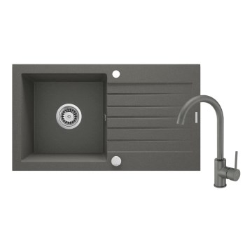Deante ZQZVT113 - Кухненска мивка ZORBA 76x44 см + смесител за мивка гранит/металик антрацит