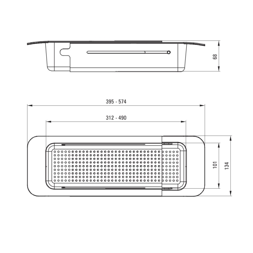 Deante ZZB_N00L - Изтегляща се кошница за мивка 57,4x13,4 cm черна