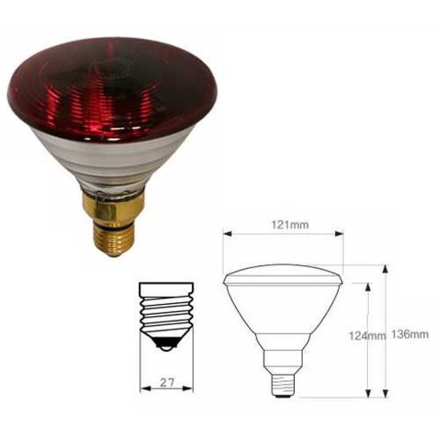 Дебелостенна инфрачервена лампа PHILIPS PAR38 E27/150W/230V