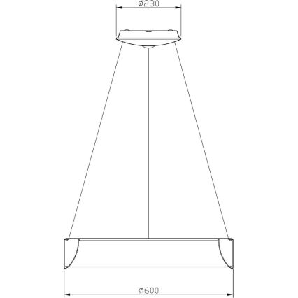 Deko-Light 342125 - LED Димируем пендел SCULPTORIS LED/27W/230V 4000K Ø 60 см