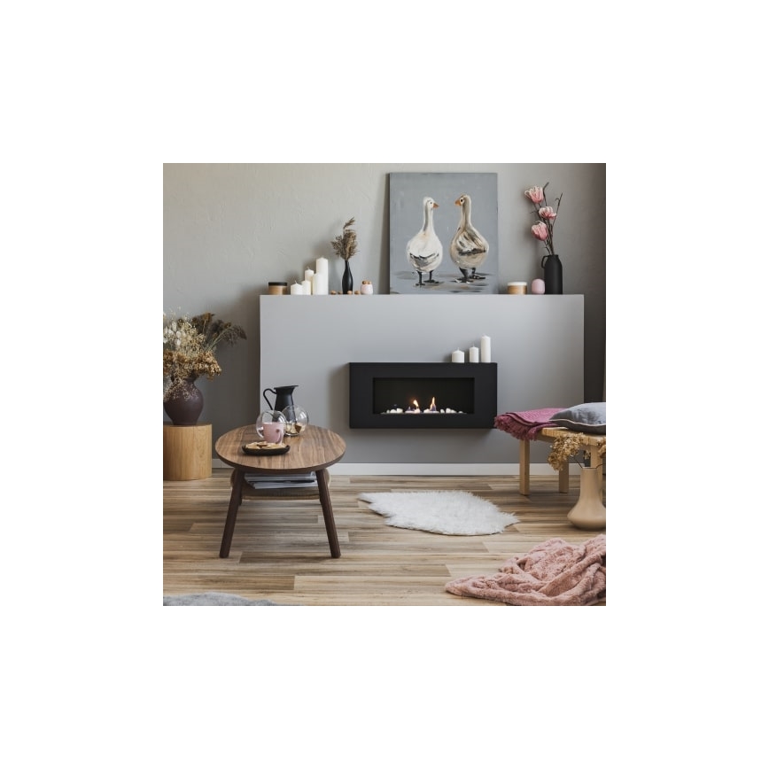 Kratki - Стенен био камина 40x90 см 1,5 kW черен