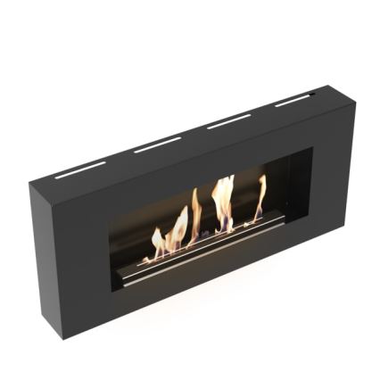 Kratki - Стенен био камина 40x90 см 1,5 kW черен