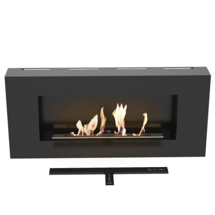 Kratki - Стенен био камина 40x90 см 1,5 kW черен