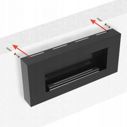 Kratki - Стенен био камина 40x90 см 1,5 kW черен
