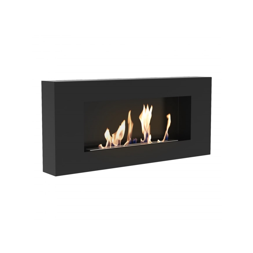 Kratki - Стенен био камина 40x90 см 1,5 kW черен