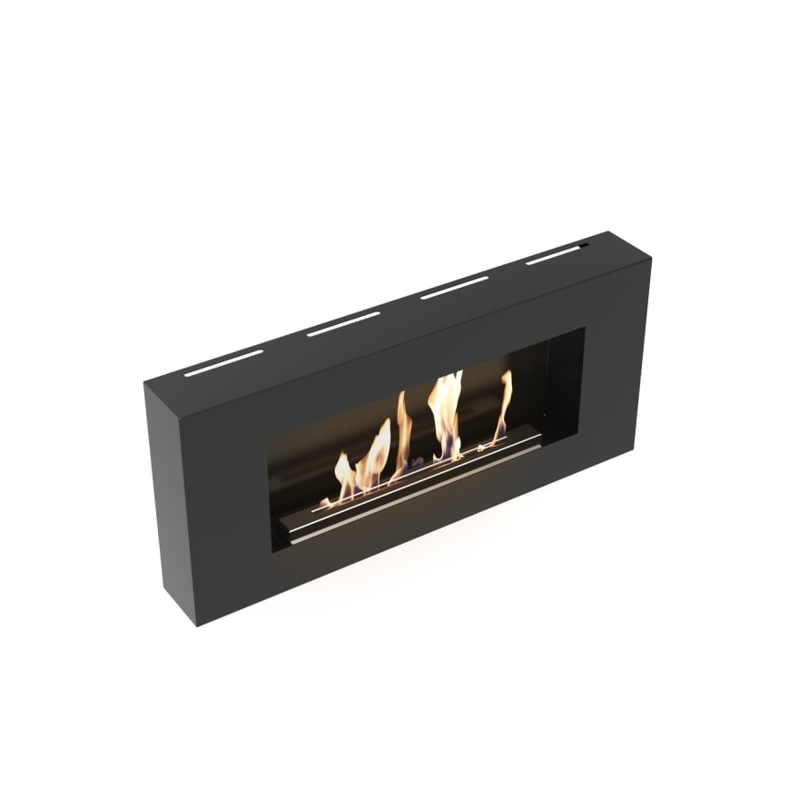 Kratki - Стенен био камина 40x90 см 1,5 kW черен
