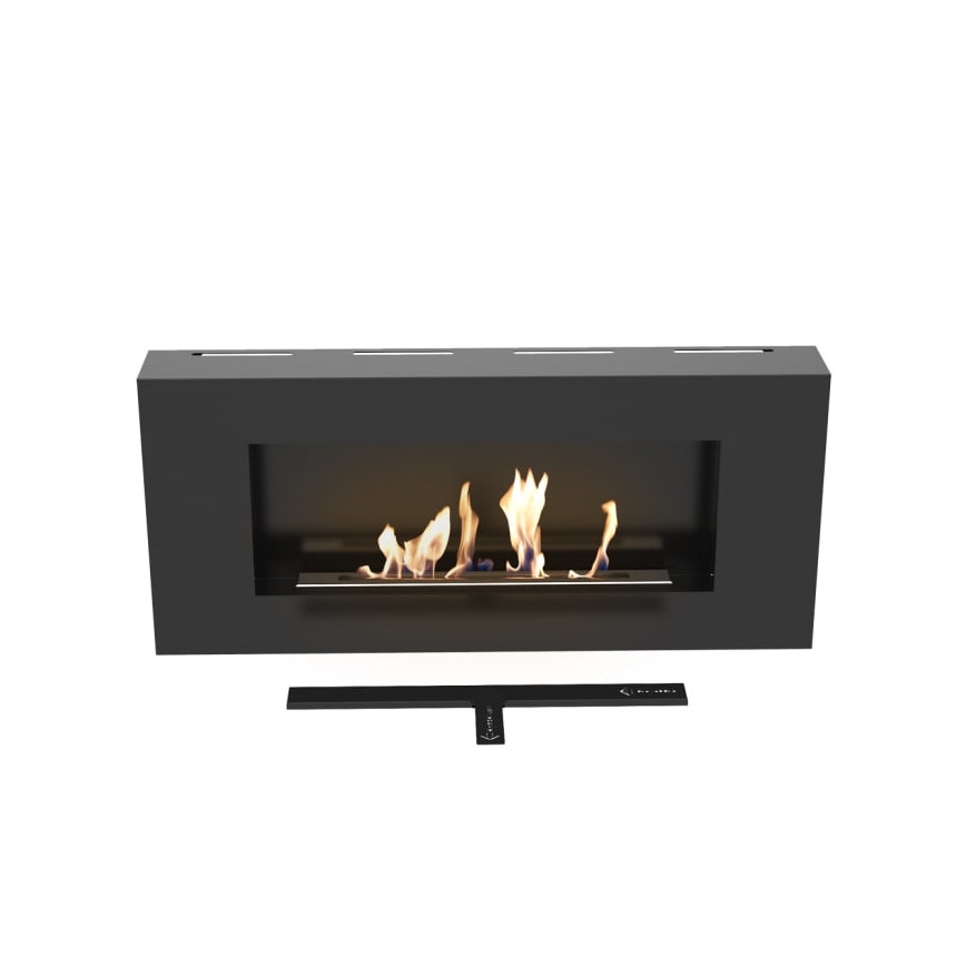 Kratki - Стенен био камина 40x90 см 1,5 kW черен