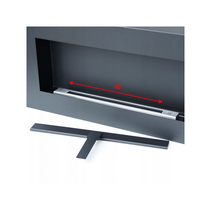 Kratki - Стенен био камина 40x90 см 1,5 kW черен