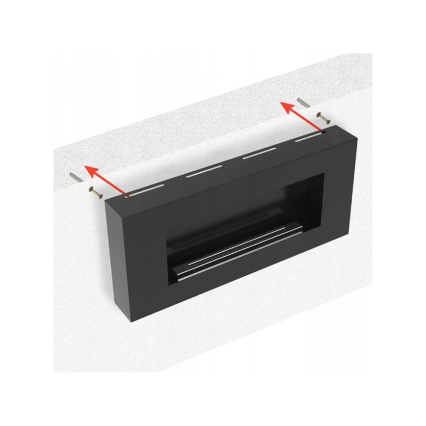 Kratki - Стенен био камина 40x90 см 1,5 kW черен