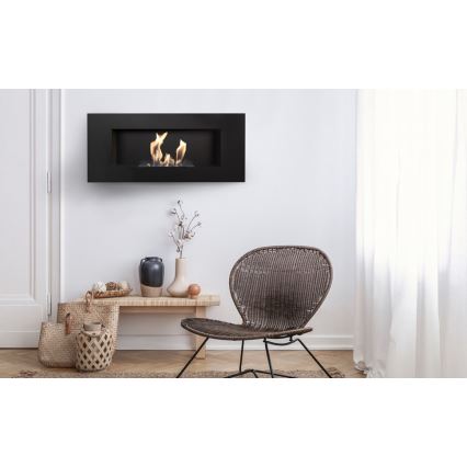 Kratki - Вграден био камина 40x90 см 2kW черен