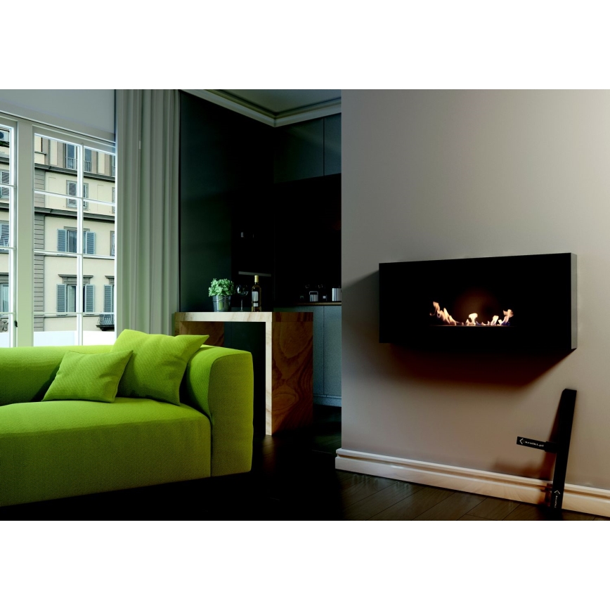 Kratki - Вграден био камина 40x90 см 2kW черен