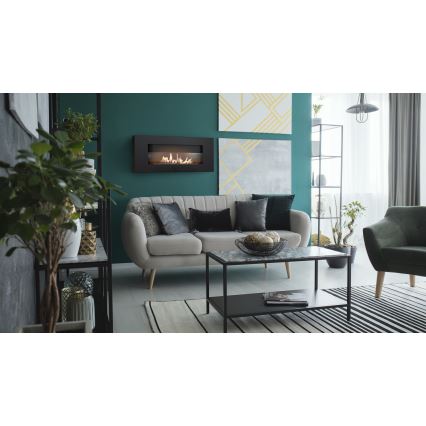 Kratki - Вграден био камина 40x90 см 2kW черен