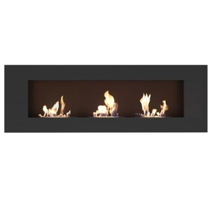 Kratki - Вграден био камина 40x120 см 3x1,1kW черен