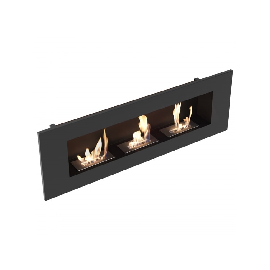 Kratki - Вграден био камина 40x120 см 3x1,1kW черен