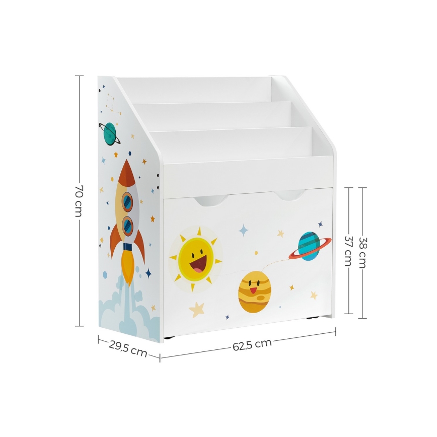 Детска библиотека с чекмедже ANET бяла