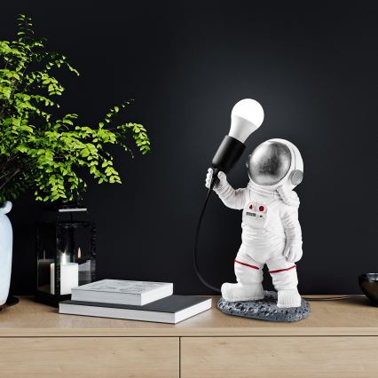 Детска лампа ASTRONAUT 1xE27/40W/230V сребриста/бяла