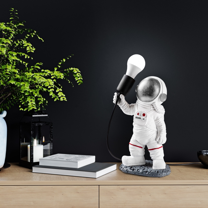 Детска лампа ASTRONAUT 1xE27/40W/230V сребриста/бяла