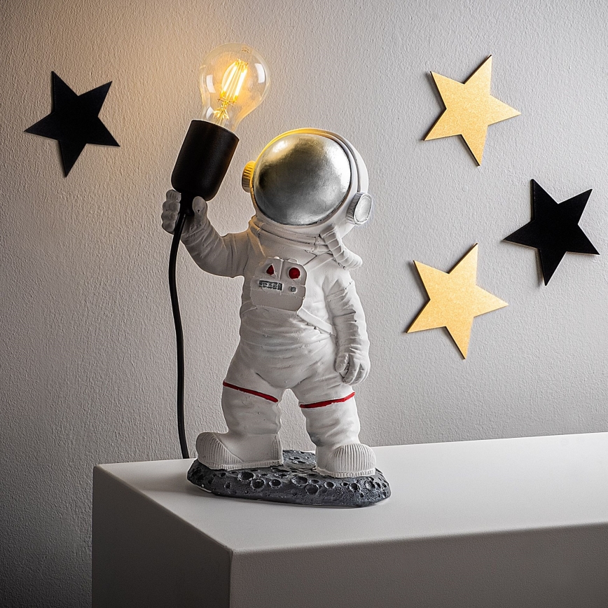 Детска лампа ASTRONAUT 1xE27/40W/230V сребриста/бяла