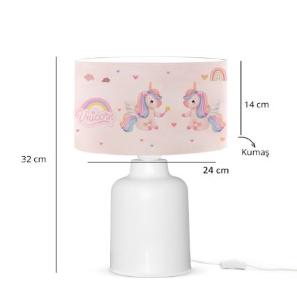Детска лампа CANDY 1xE27/40W/230V розова/бяла