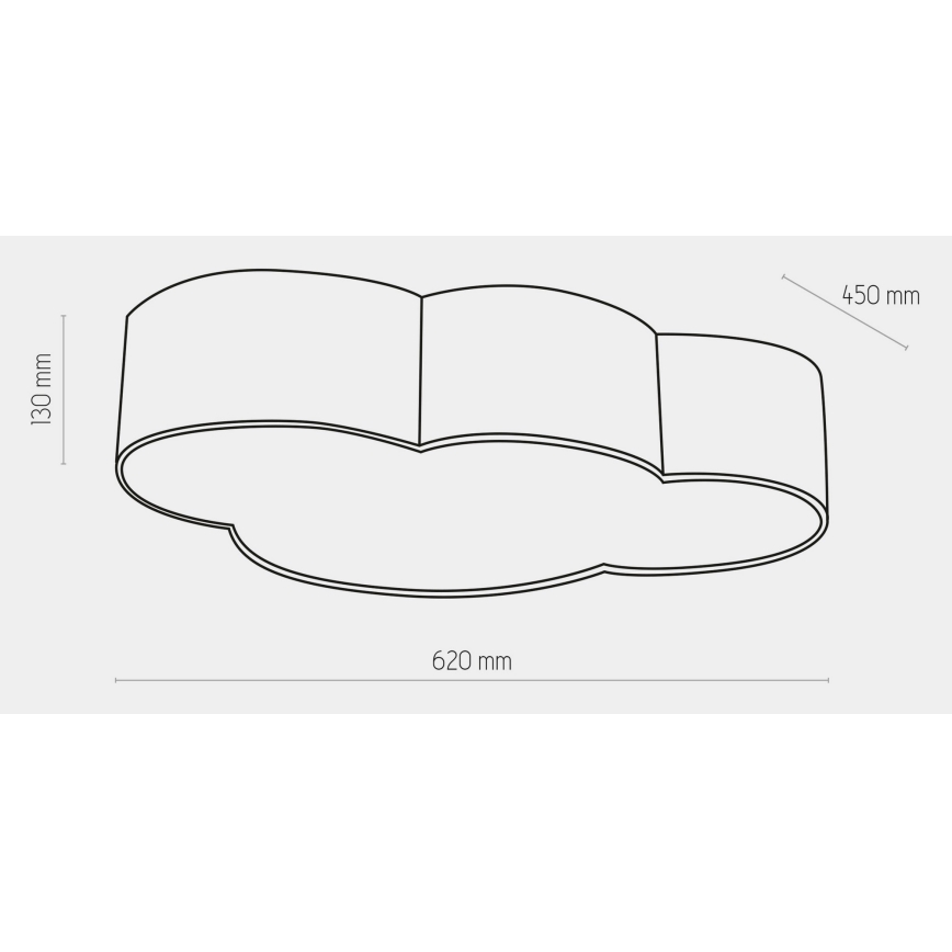 Детска лампа CLOUD 4xE27/15W/230V синя