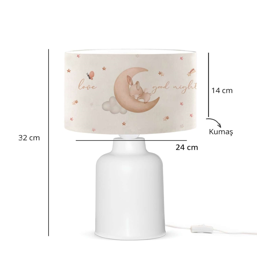 Детска лампичка CANDY 1xE27/40W/230V бяла/бежова