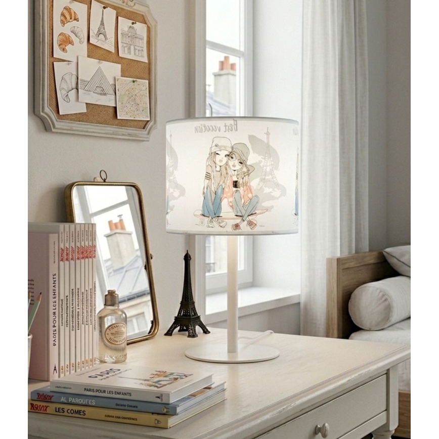 Детска настолна лампа GIRLS VIBES 1xE27/60W/230V диаметър 18 см Paris