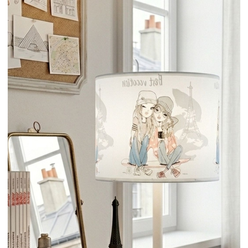 Детска настолна лампа GIRLS VIBES 1xE27/60W/230V диаметър 18 см Paris