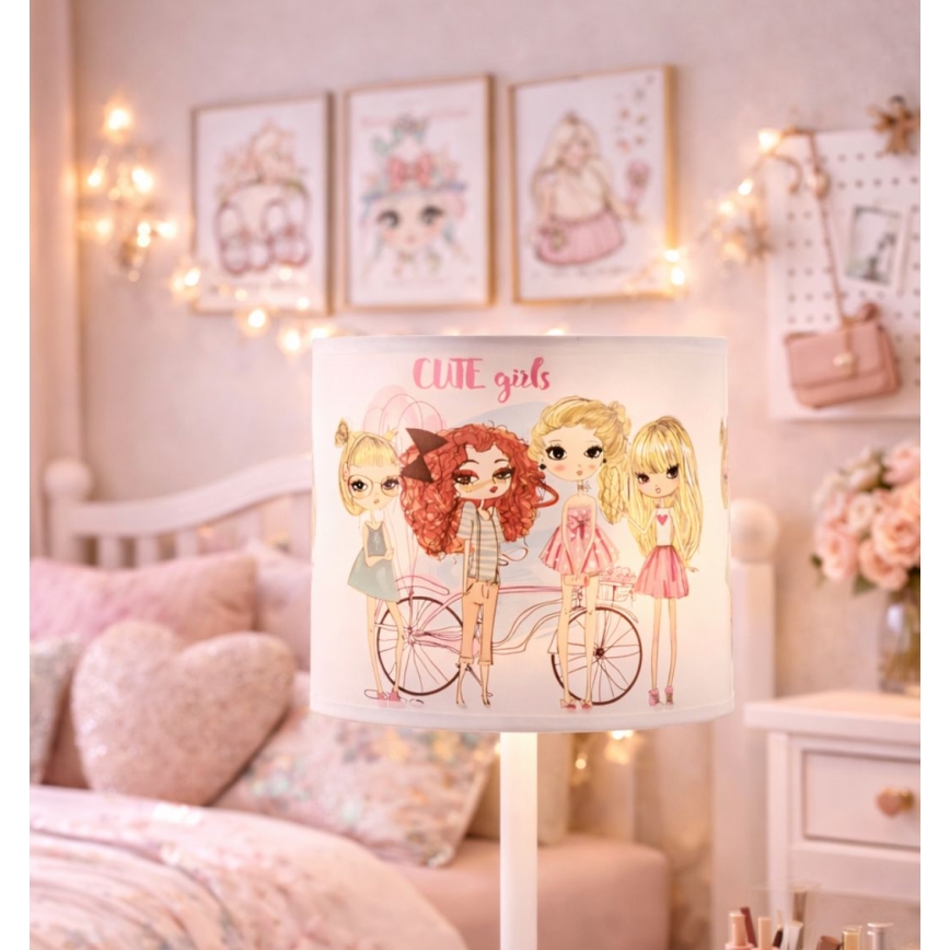 Детска настолна лампа GIRLS VIBES 1xE27/60W/230V Ø 18 см за момичета