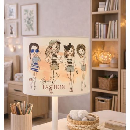 Детска настолна лампа GIRLS VIBES 1xE27/60W/230V Ø 18 см за момичета