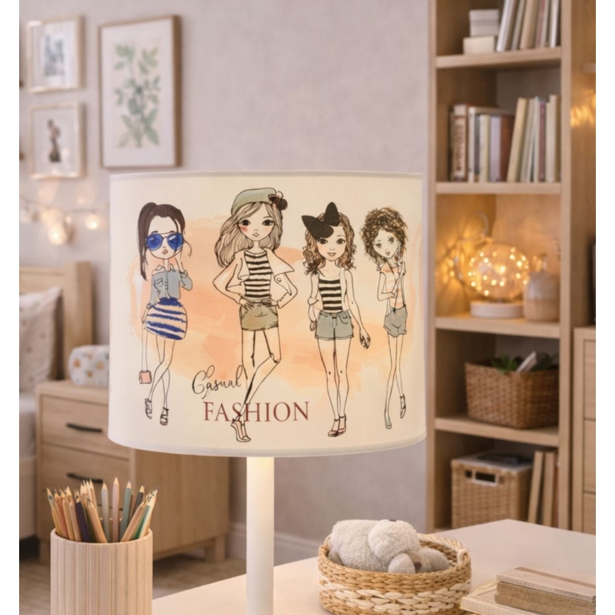 Детска настолна лампа GIRLS VIBES 1xE27/60W/230V Ø 18 см за момичета