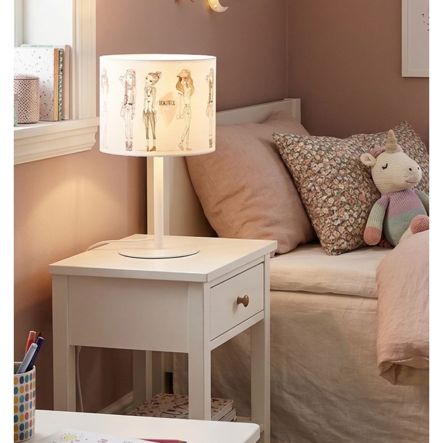 Детска настолна лампа GIRLS VIBES 1xE27/60W/230V Ø 18 см за момичета