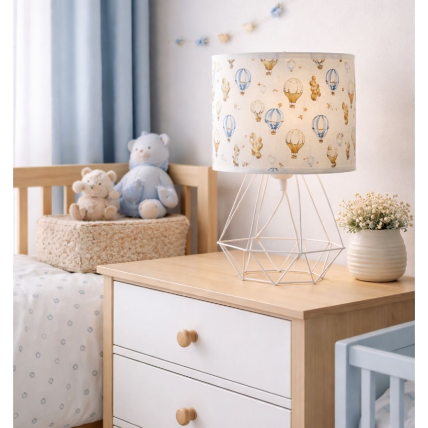 Детска настолна лампа KIDS ROOM 1xE27/60W/230V, диаметър 18 cm, дизайн с балони