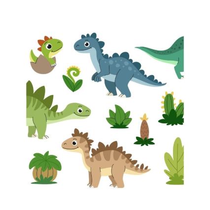 Детска настолна лампа KIDS ROOM 1xE27/60W/230V, диаметър 18 см, динозавър