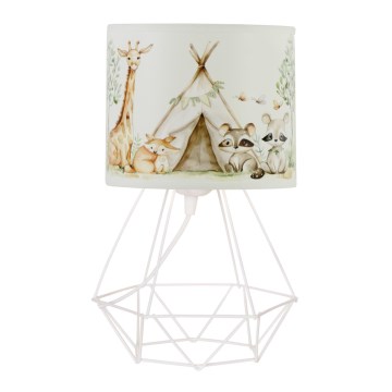 Детска настолна лампа KIDS ROOM, 1xE27/60W/230V, диаметър 18 см, с животински мотиви