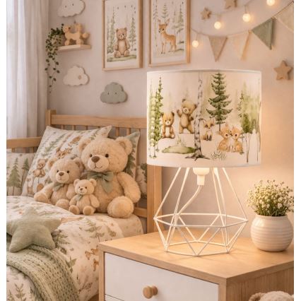 Детска настолна лампа KIDS ROOM, 1xE27/60W/230V, Ø 18 см, с дизайн на животни