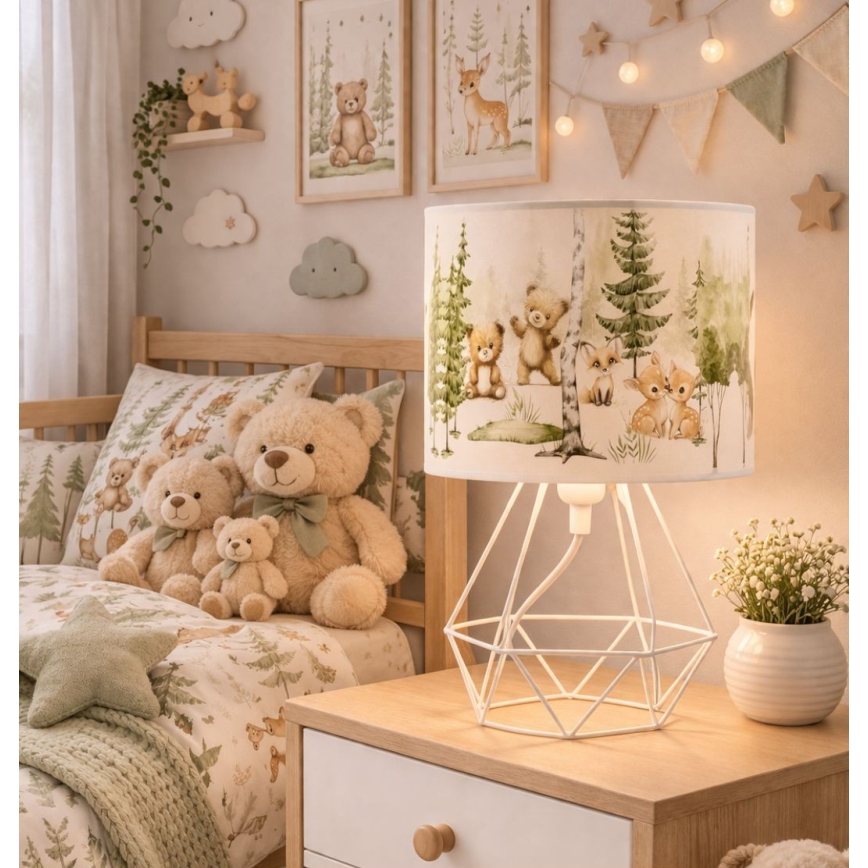 Детска настолна лампа KIDS ROOM, 1xE27/60W/230V, Ø 18 см, с дизайн на животни