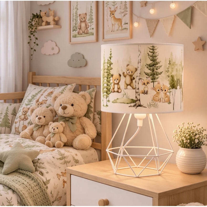 Детска настолна лампа KIDS ROOM, 1xE27/60W/230V, Ø 18 см, с дизайн на животни