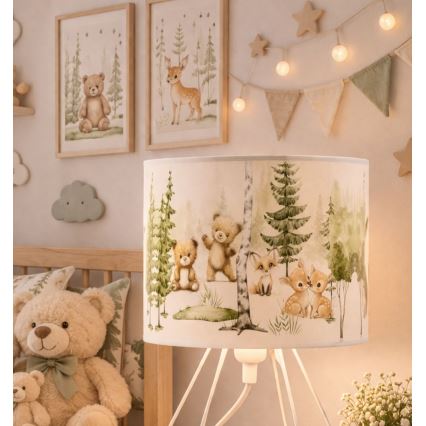Детска настолна лампа KIDS ROOM, 1xE27/60W/230V, Ø 18 см, с дизайн на животни