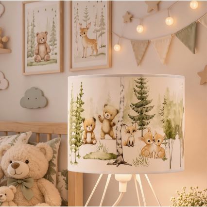 Детска настолна лампа KIDS ROOM, 1xE27/60W/230V, Ø 18 см, с дизайн на животни