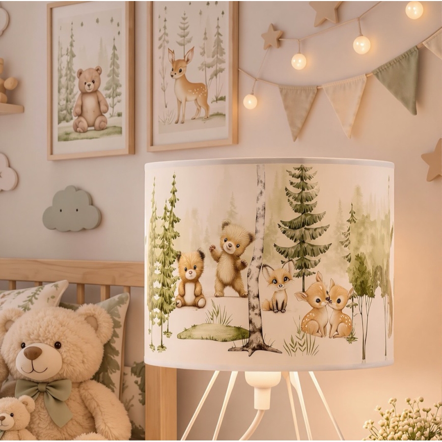 Детска настолна лампа KIDS ROOM, 1xE27/60W/230V, Ø 18 см, с дизайн на животни