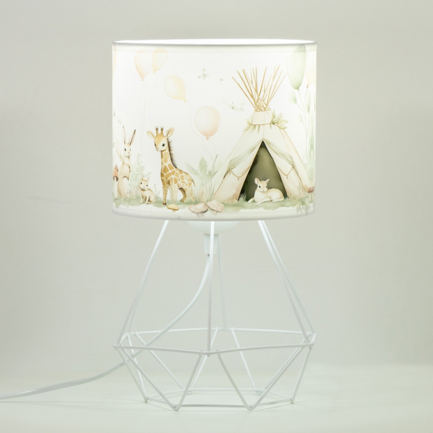 Детска настолна лампа KIDS ROOM 1xE27/60W/230V Ø 18 см с животинчета