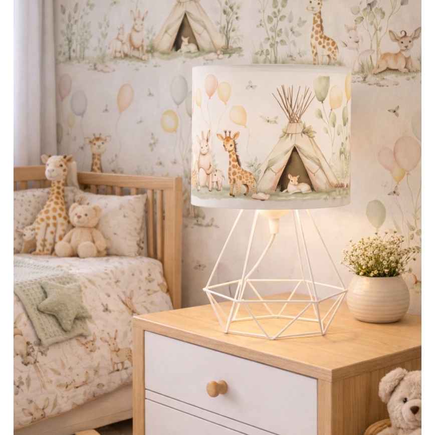 Детска настолна лампа KIDS ROOM 1xE27/60W/230V Ø 18 см с животинчета