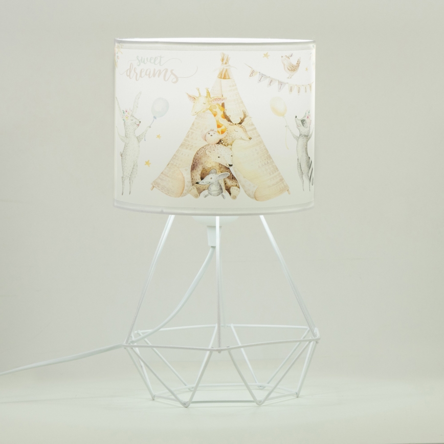 Детска настолна лампа KIDS ROOM 1xE27/60W/230V, Ø 18 см, с животински мотиви