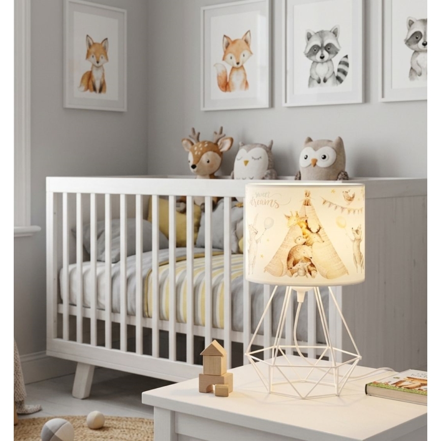 Детска настолна лампа KIDS ROOM 1xE27/60W/230V, Ø 18 см, с животински мотиви