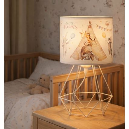 Детска настолна лампа KIDS ROOM 1xE27/60W/230V, Ø 18 см, с животински мотиви
