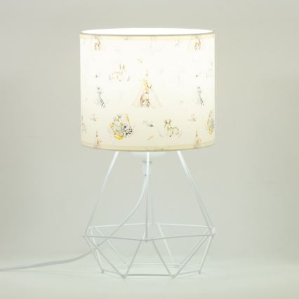 Детска настолна лампа KIDS ROOM 1xE27/60W/230V Ø 18 см с животински мотиви