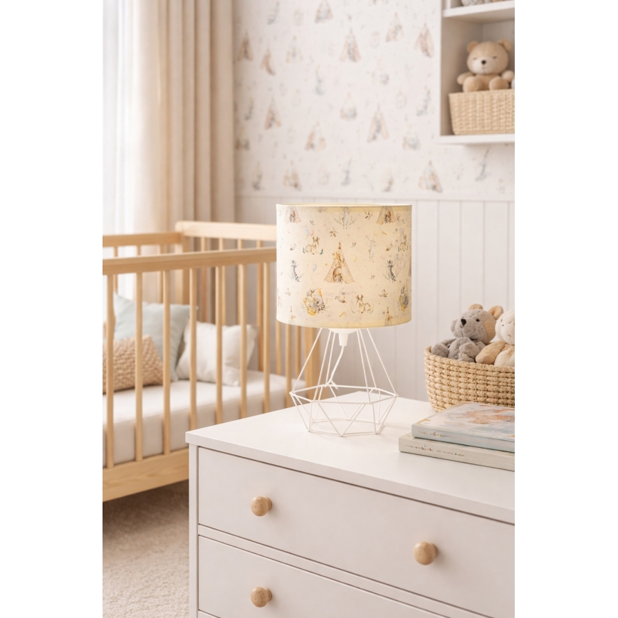 Детска настолна лампа KIDS ROOM 1xE27/60W/230V Ø 18 см с животински мотиви