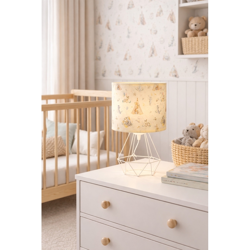 Детска настолна лампа KIDS ROOM 1xE27/60W/230V Ø 18 см с животински мотиви