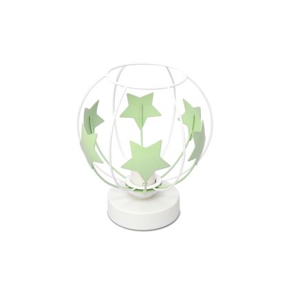 Детска настолна лампа STARS 1xE27/15W/230V зелен/бял