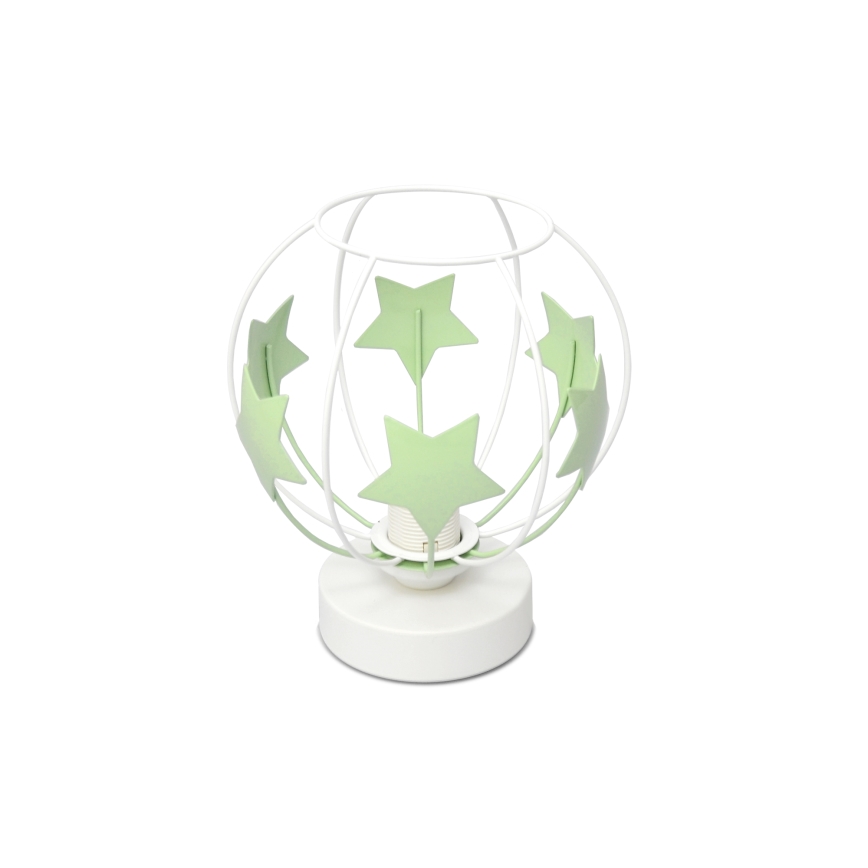Детска настолна лампа STARS 1xE27/15W/230V зелен/бял
